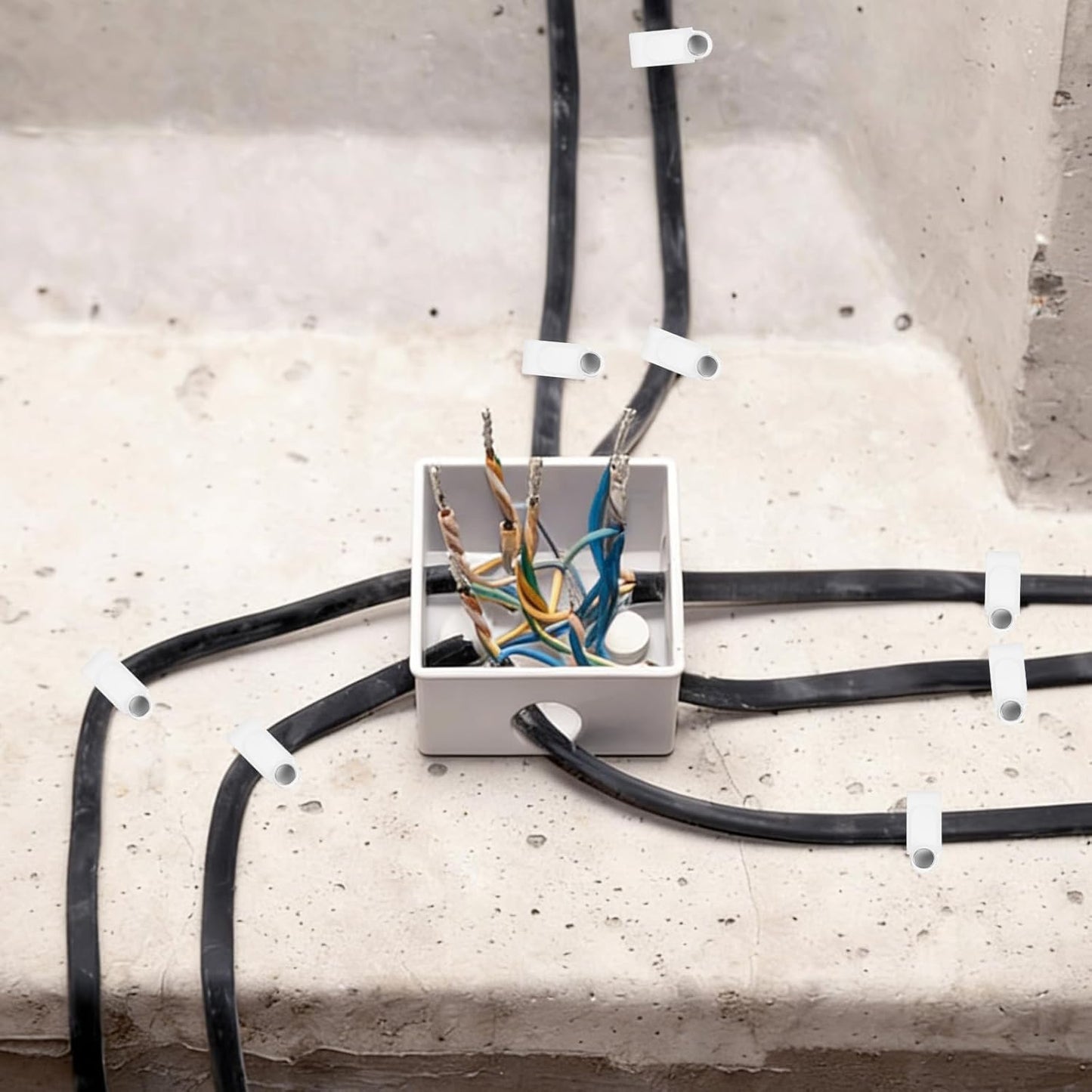 100 Abrazaderas Plástico para Cable U 0.394pulg