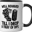 Taza cerámica para cartero humorística negra/blanca