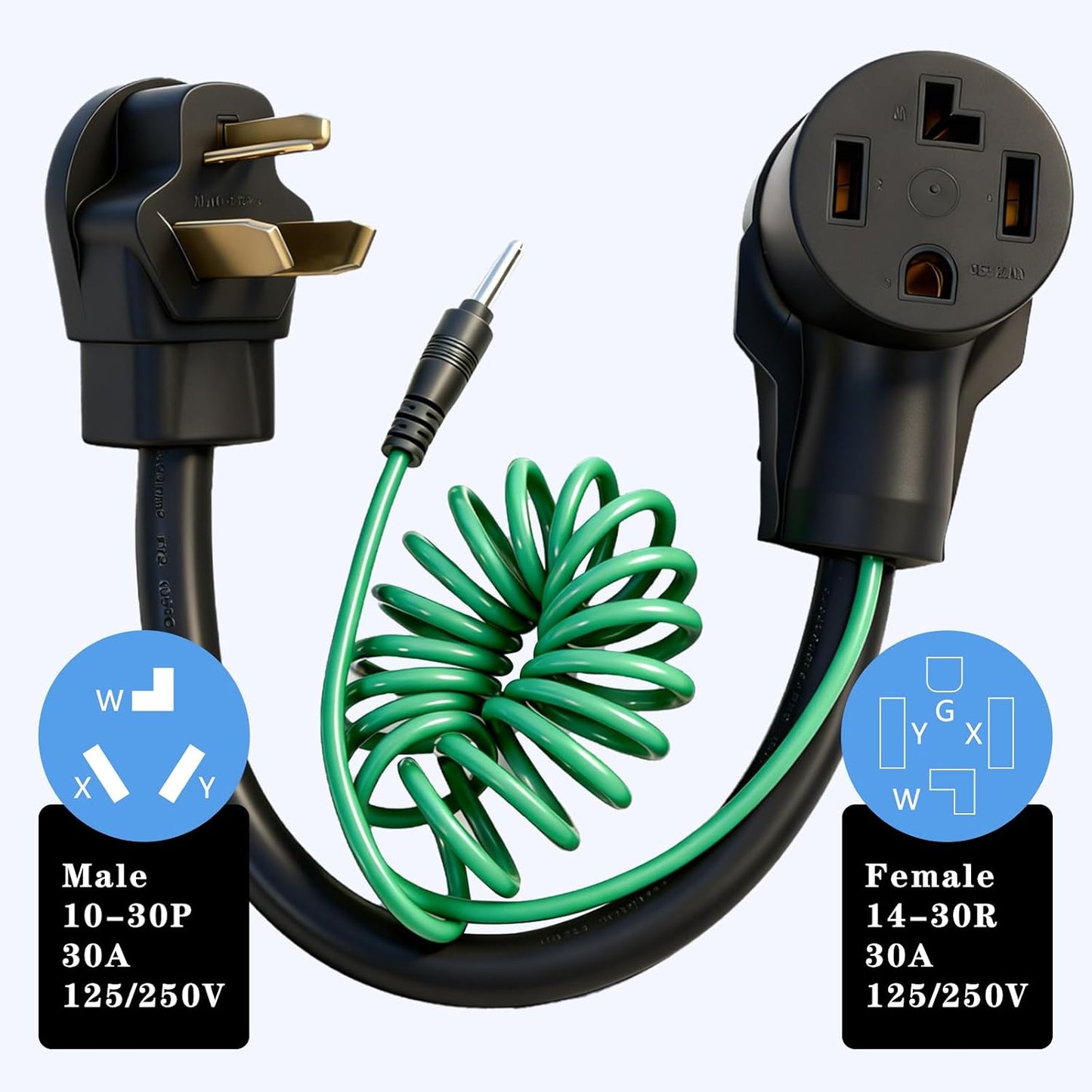 Adaptador secadora 4 clavijas a 3 con cable tierra