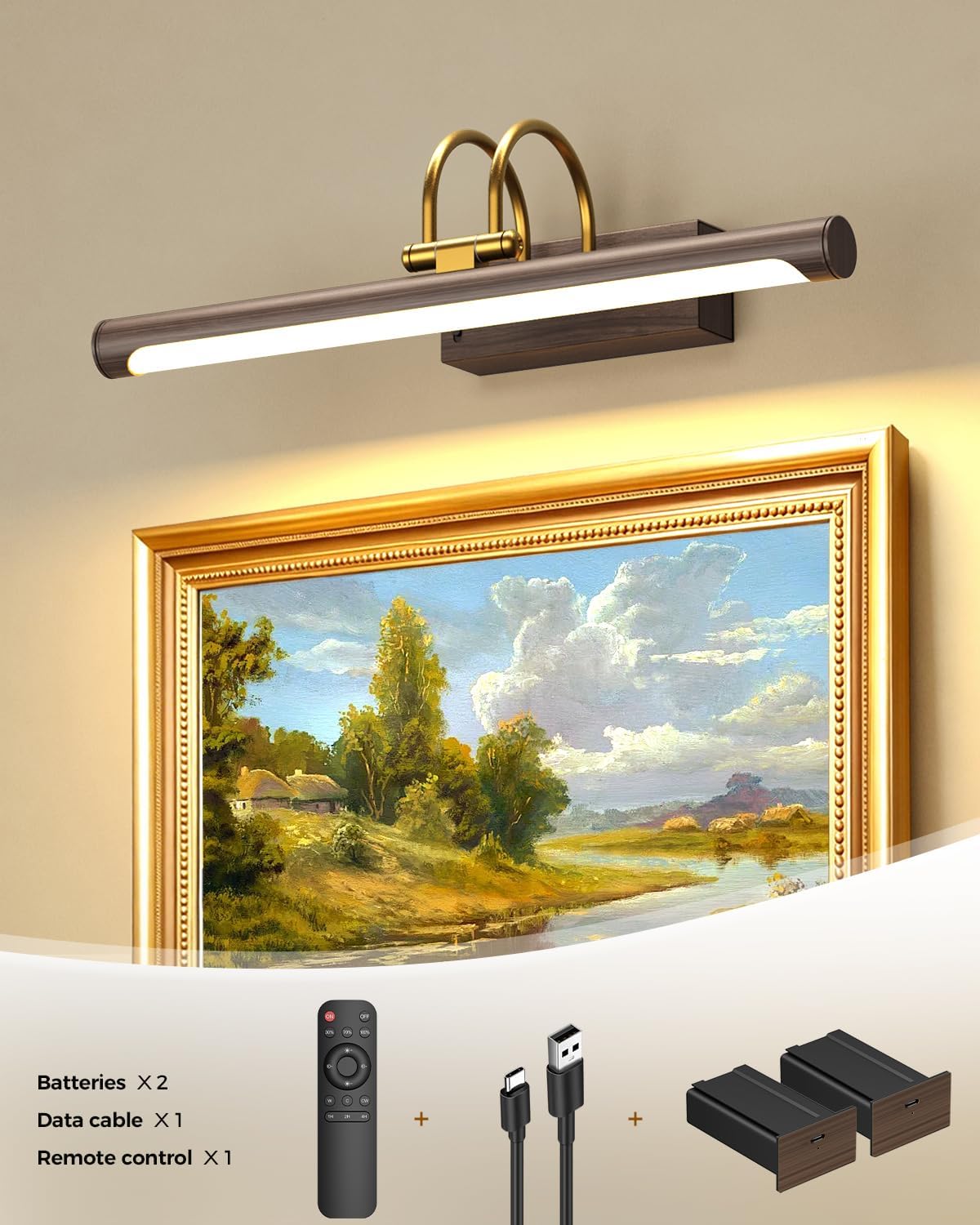 Luz arte LED 15.7pulg inalámbrica recargable con control remoto