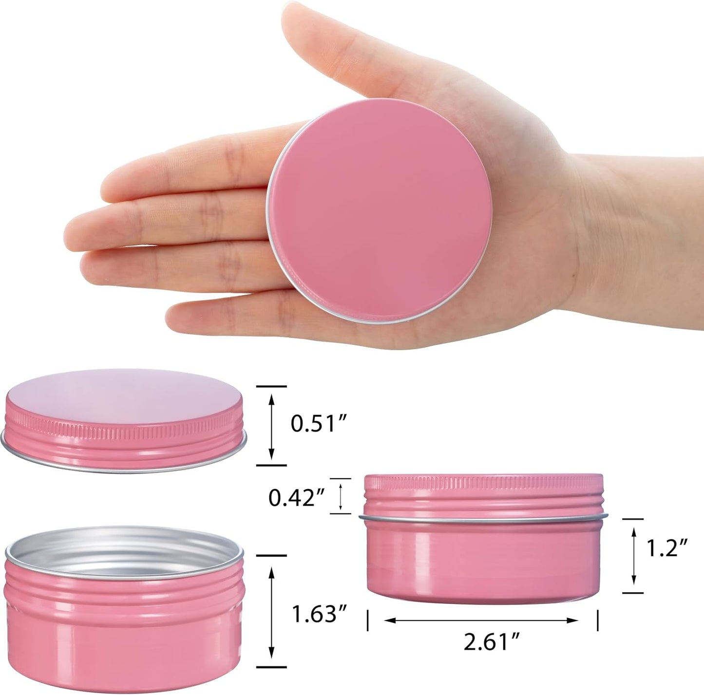 24 Pzas Tarros Aluminio 4oz con Tapa Rosca Recargables