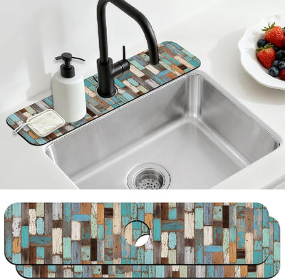 2 Tapetes Protectores Salpicaduras Cocina Baño Floral 23.6x5.5pulg