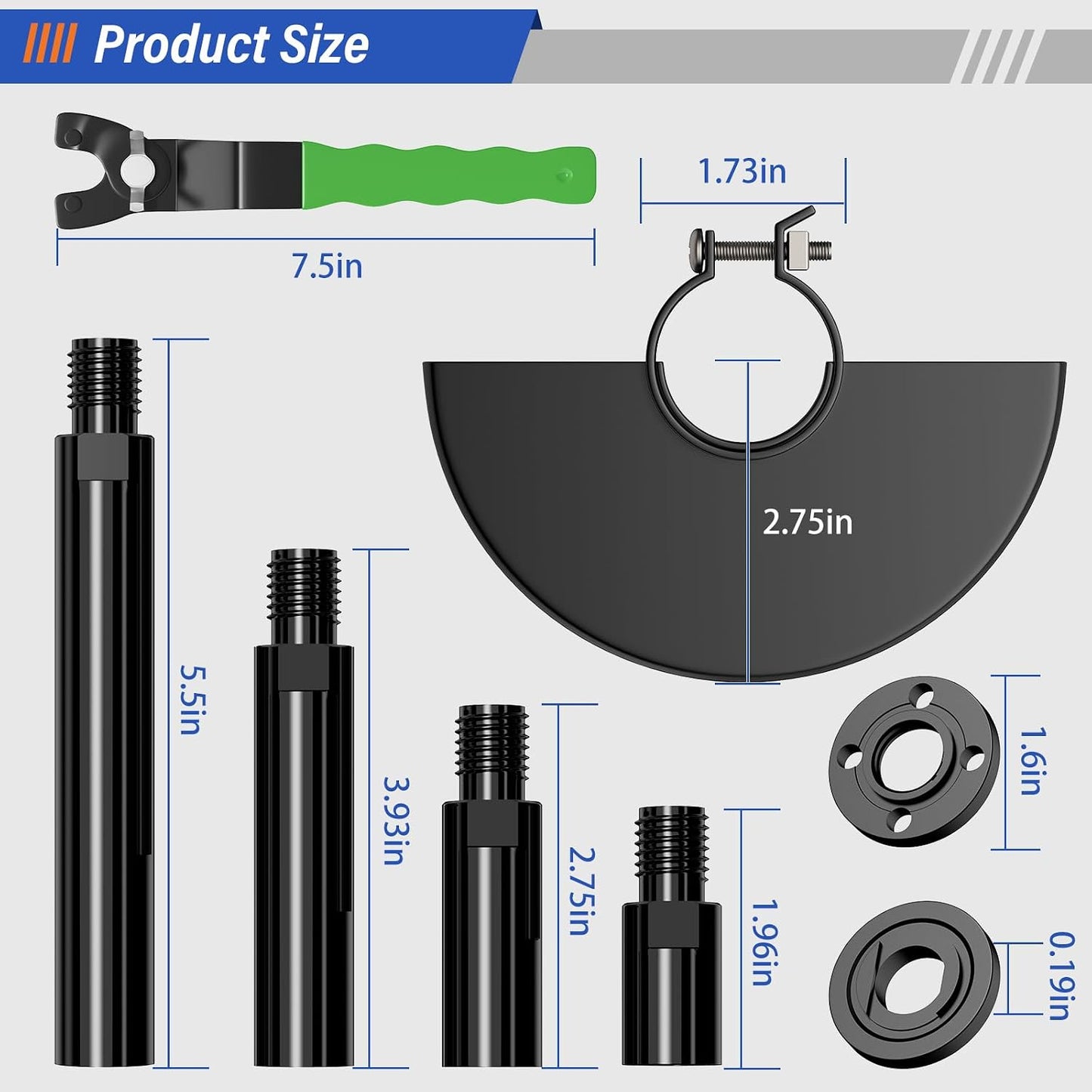 Kit accesorios amoladora 4 ejes 1.96-5.5pulg