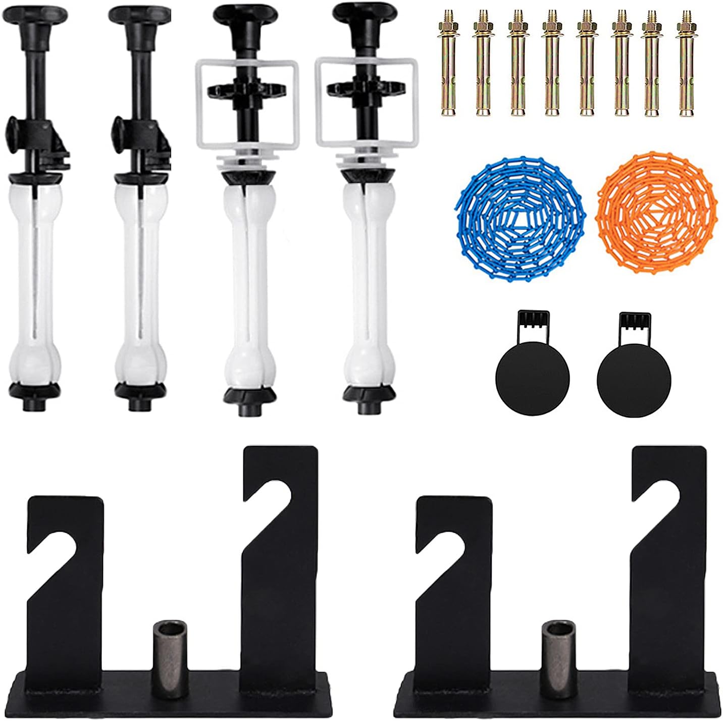 Soporte doble rodillo pared techo 2 ganchos 4 barras