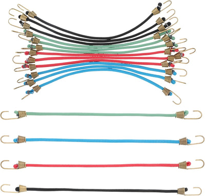 12 Cuerdas Elásticas 10x20pulg Con Clips Para Equipaje Y Caravana