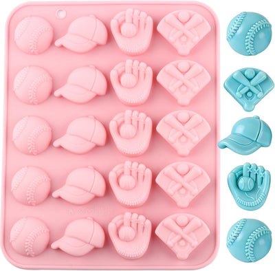 Moldes silicona dulces béisbol 20 cavidades para cupcakes