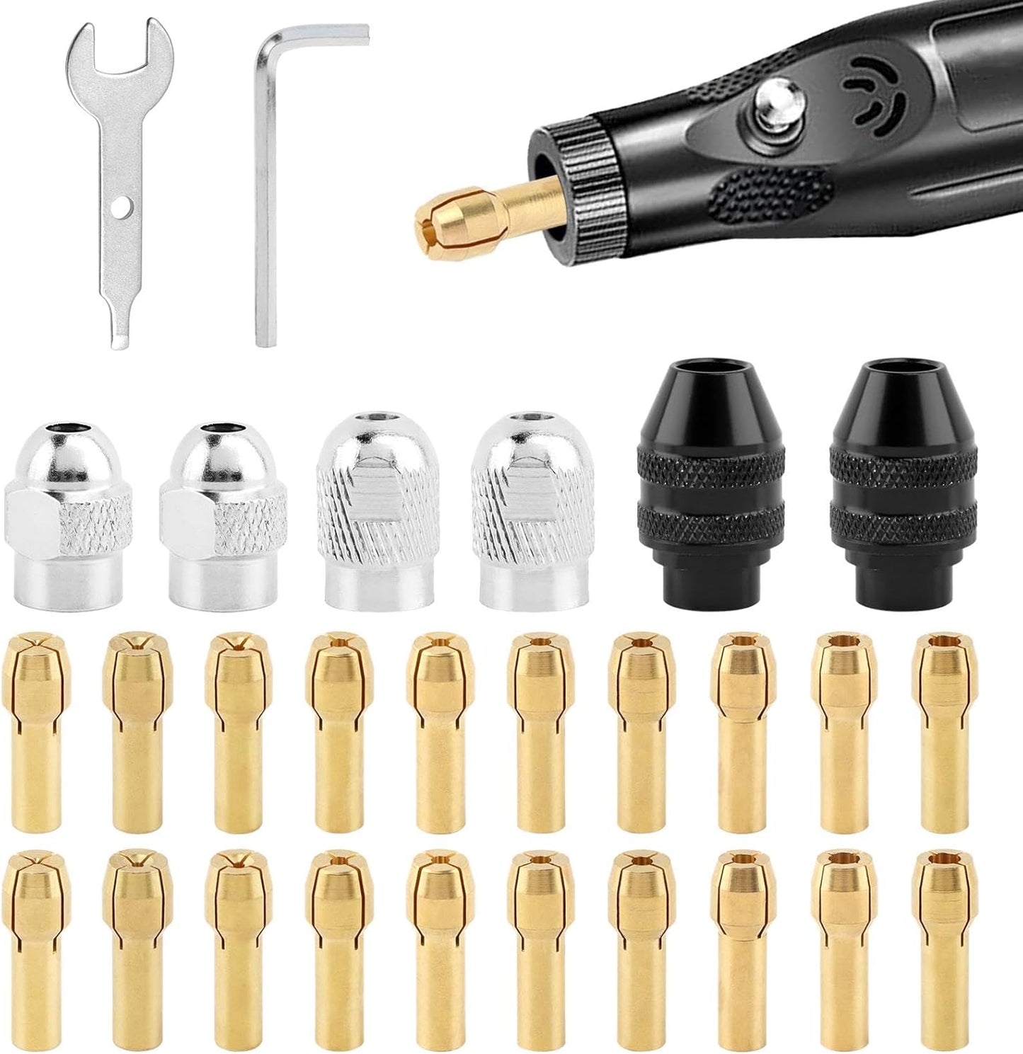 Set 28 Portabrocas Dremel 1/32-1/8pulg con 2 Británicas 4486