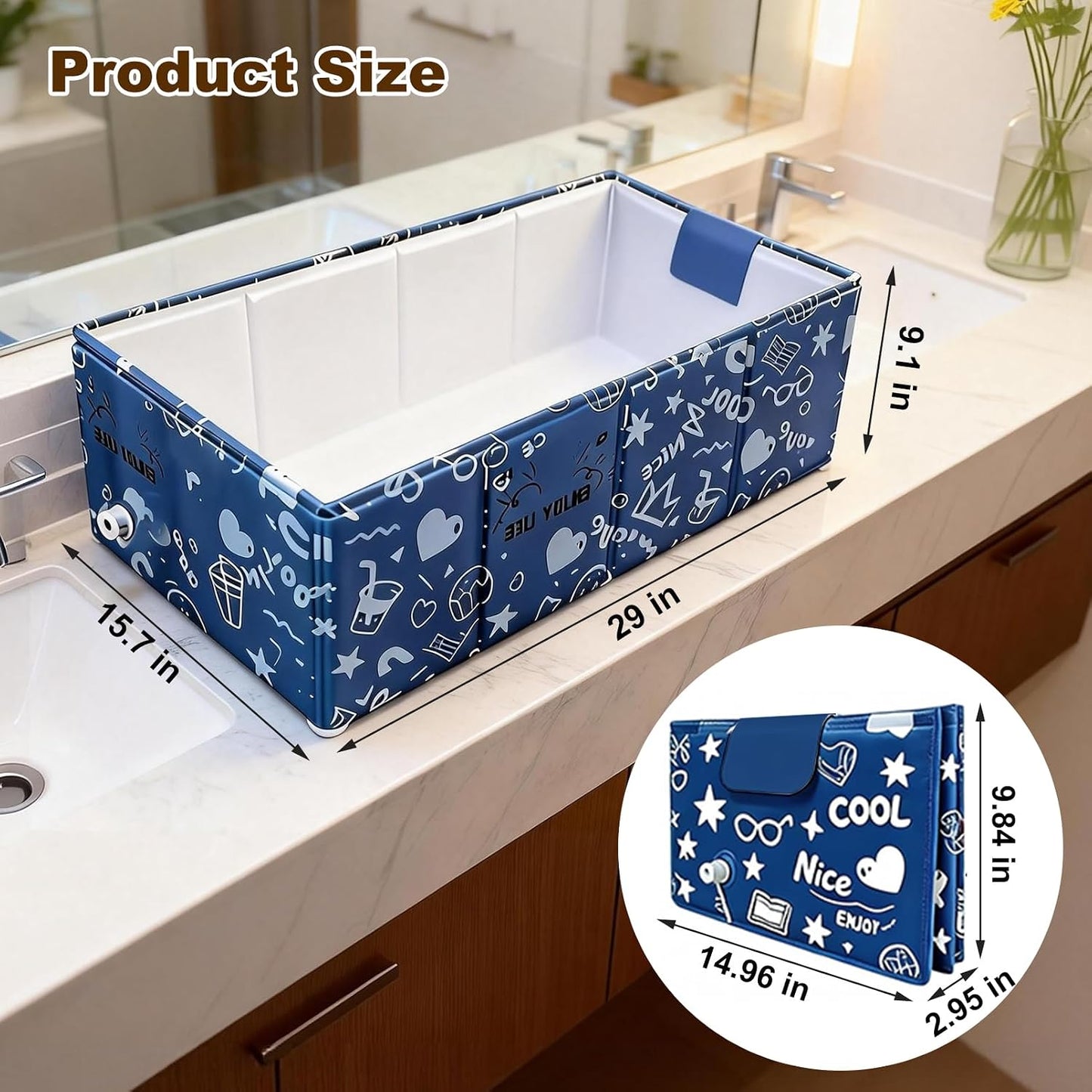 Bañera plegable para mascotas perros gatos 27.5x15.7x9