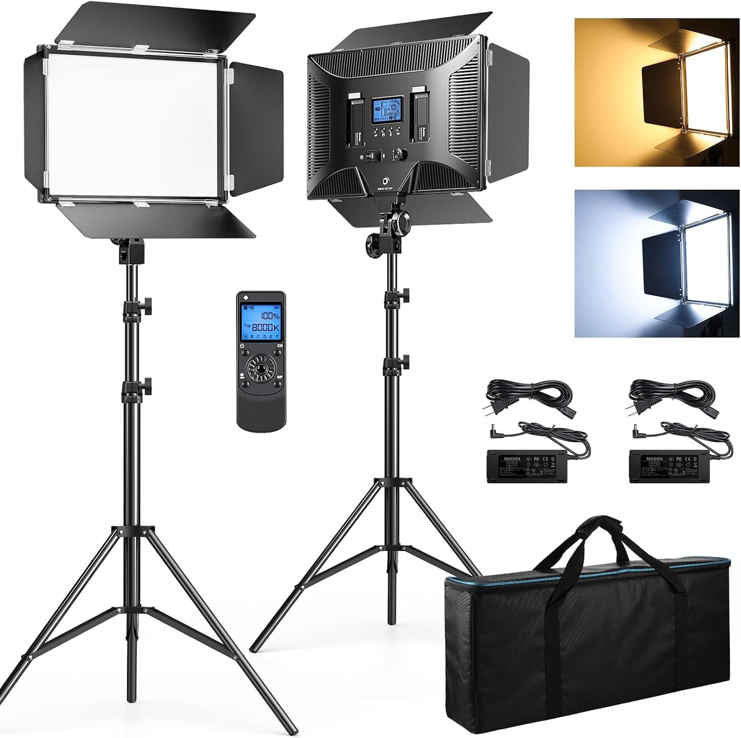 Pack 2 Luces LED Bi-Color 45W 3000K-8000K con Control Remoto