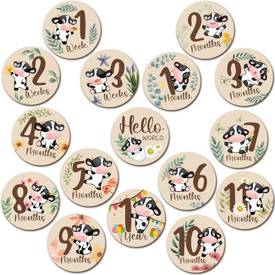 16 Tarjetas Madera Meses para Bebé Baby Shower