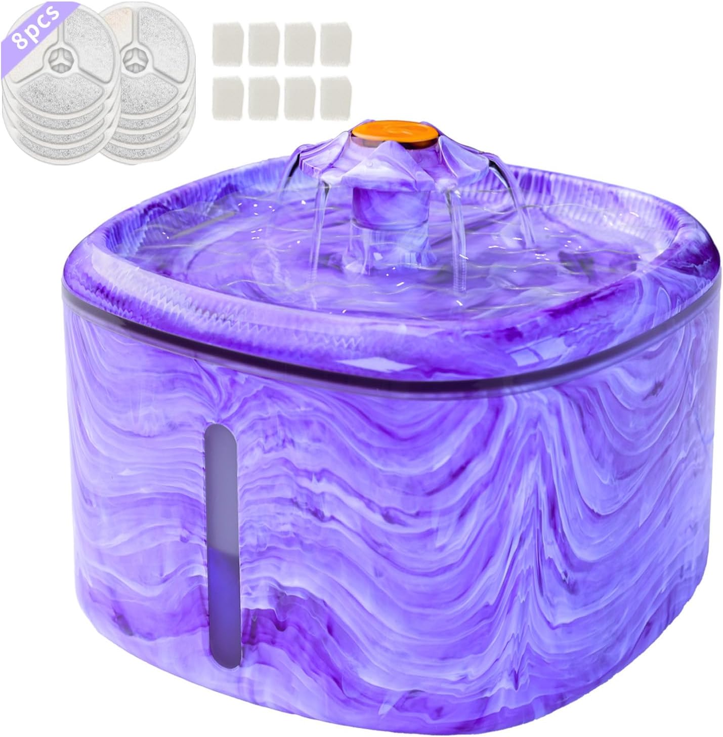 Fuente agua gato automática 84oz luz azul LED