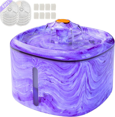 Fuente agua gato automática 84oz luz azul LED