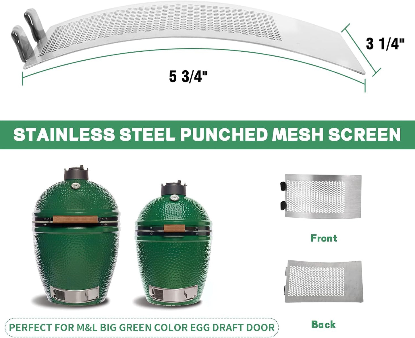 Panel malla acero inox para Big Green Egg mediano y grande