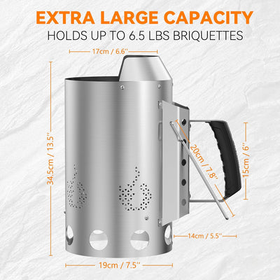 Iniciador chimenea acero inox 50 arrancadores carbón