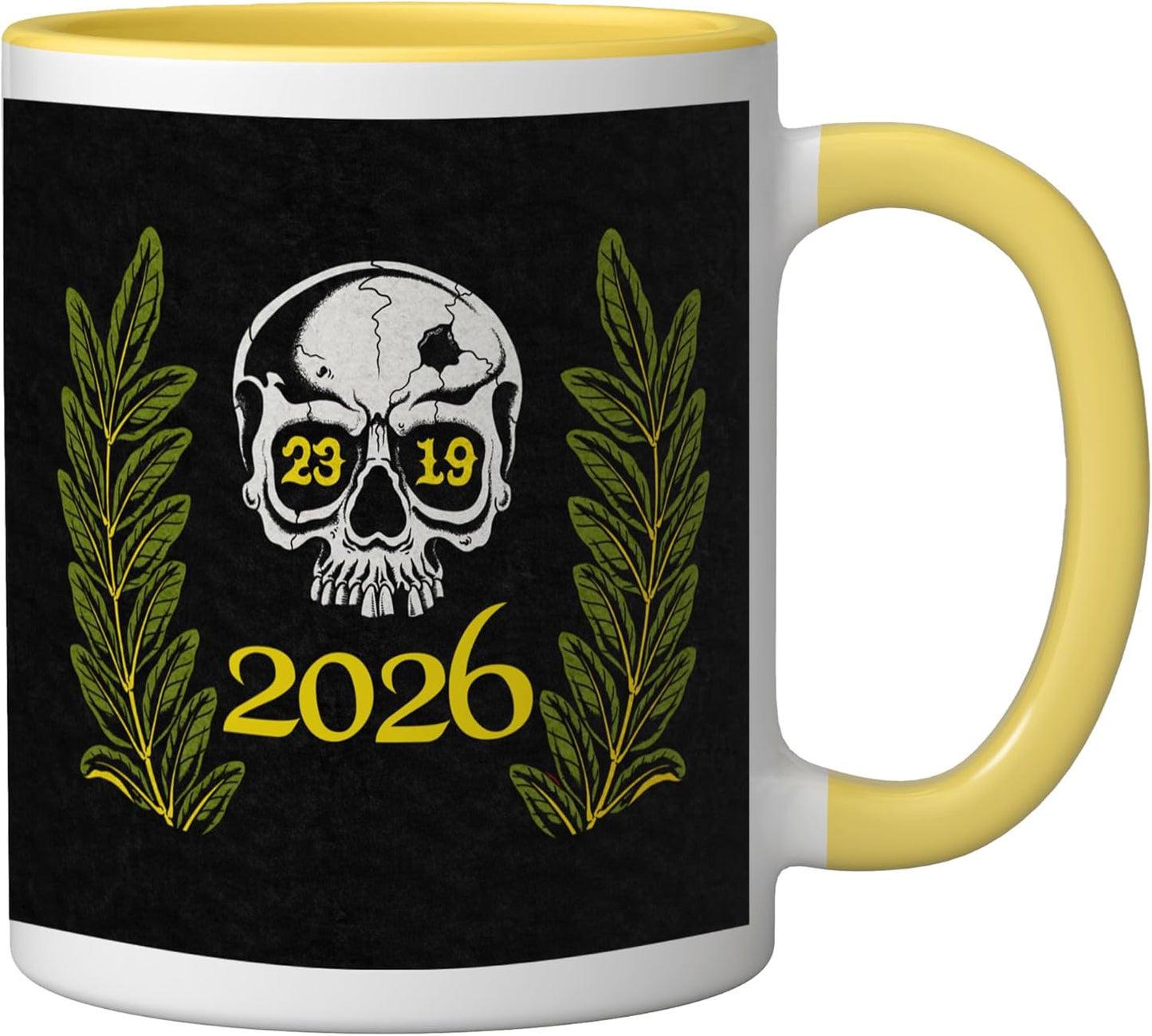 Taza cerámica State Gathering 2026 amarillo/blanco