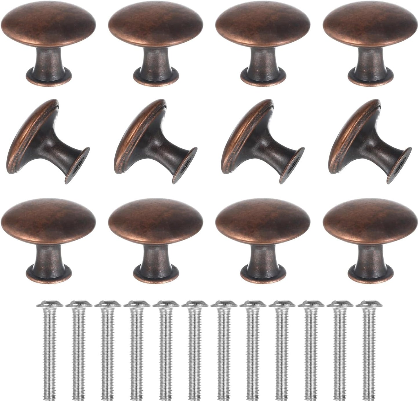 12 Pzas Pomos Cobre Antiguo para Gabinetes y Muebles