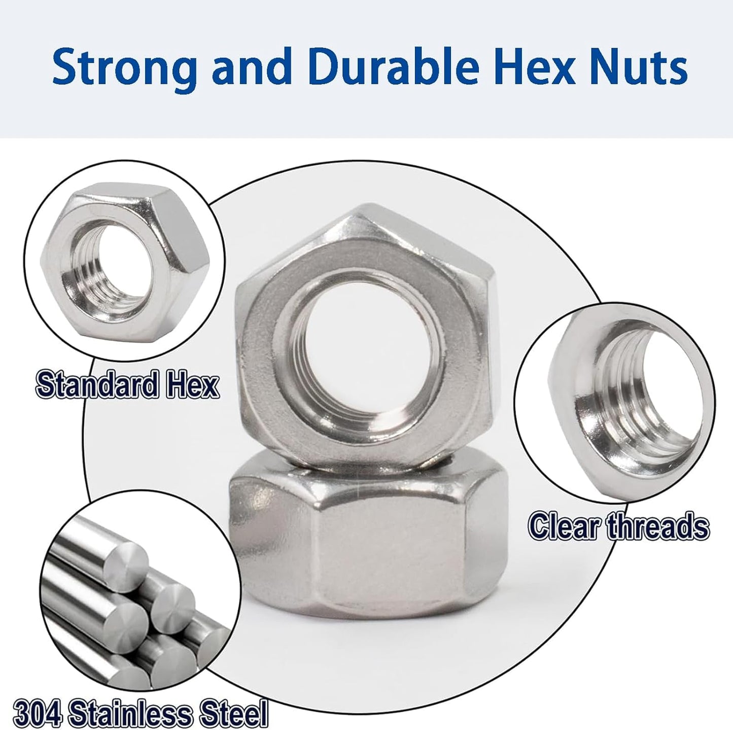 90 Pzas Arandela Hexagonal M8-1.25mm Acero Inox