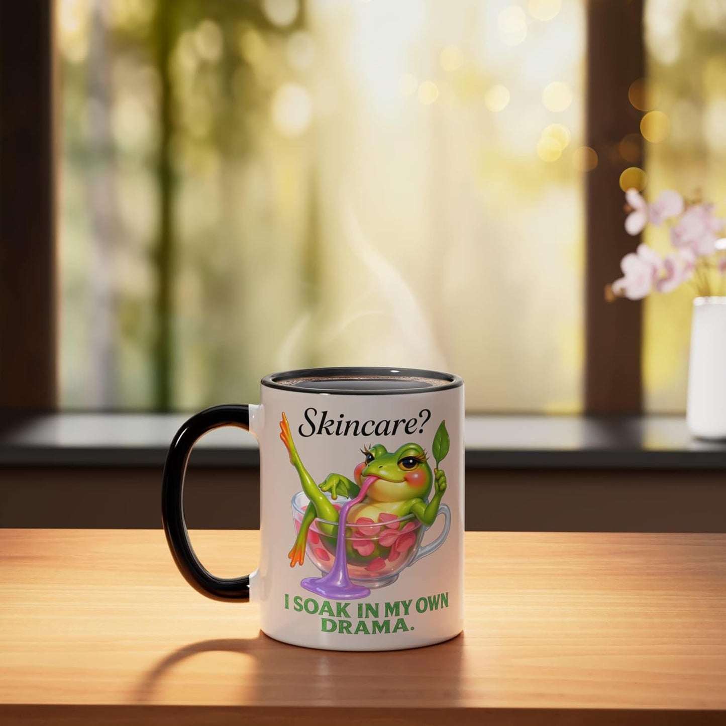 Taza Cerámica Humor Rana Negro/Blanco