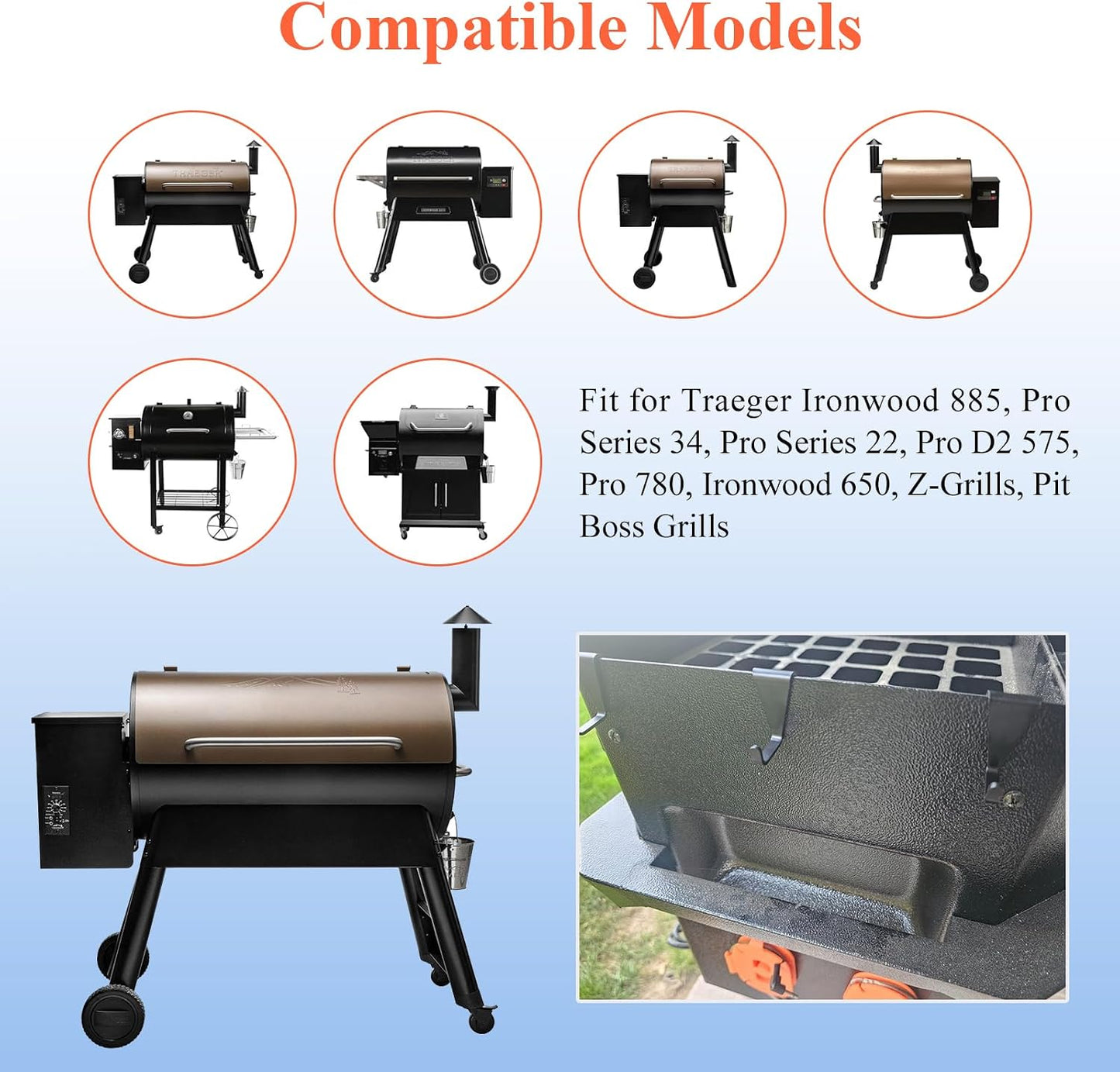 4 Ganchos Aleación Aluminio para Parrillas Traeger