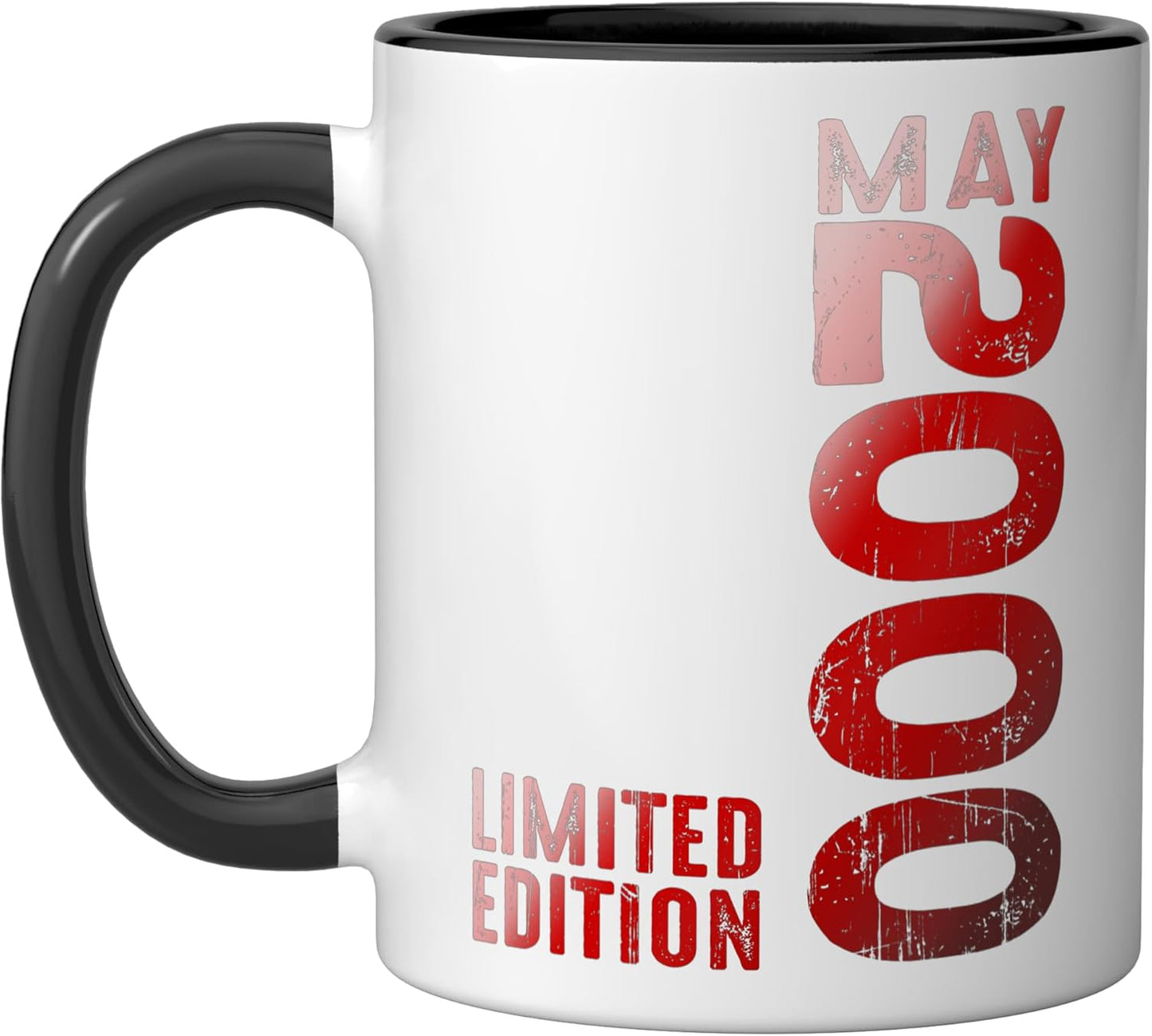 Taza cerámica retro año 2000 negra/blanca