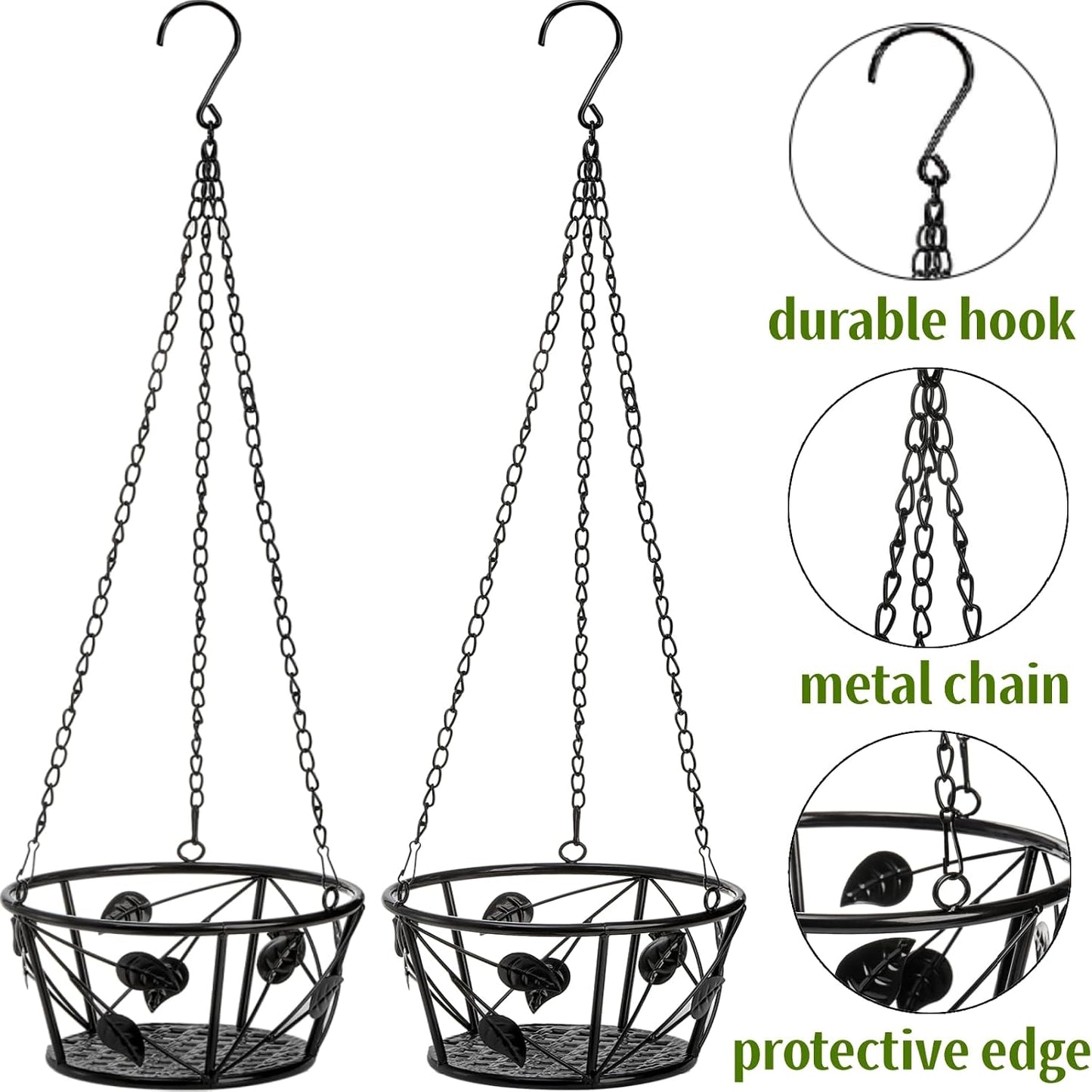 2 Soportes colgantes para plantas metal uso interior exterior