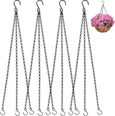 4 Cadenas colgantes 24pulg metal negro para plantas linternas