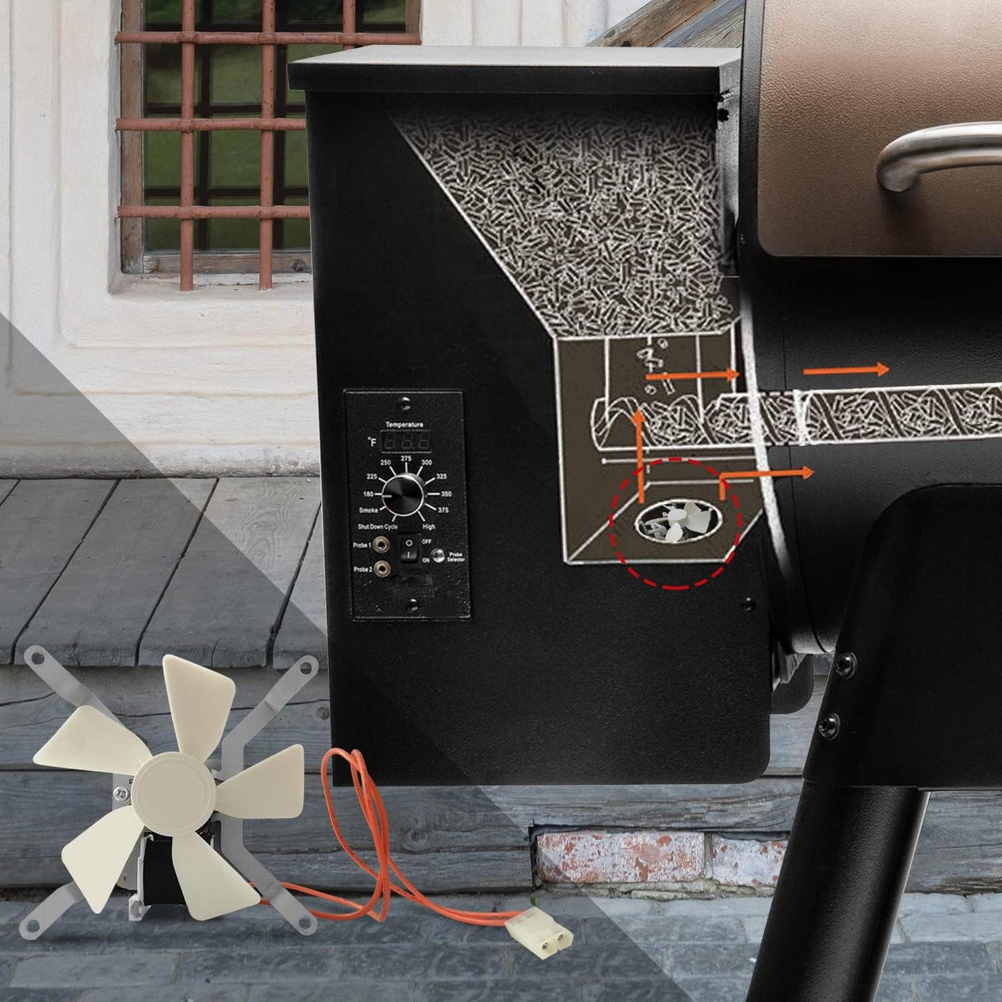 Kit ventilador inducción para parrillas pellets Pit Boss/Traeger