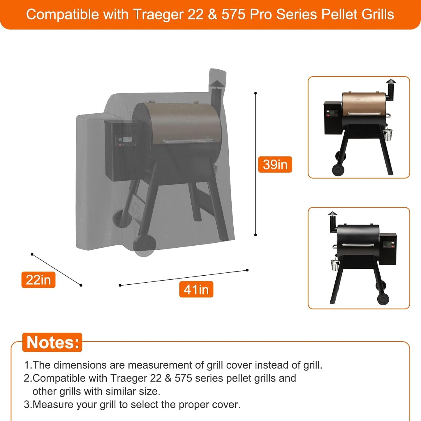 Cubierta parrilla Traeger Pro 22/575 600d resistente agua