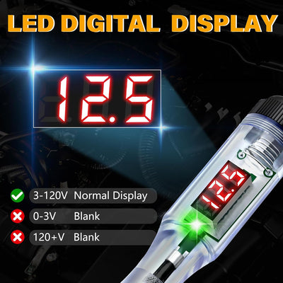 Probador circuito luz automotriz 3-120V DC LED