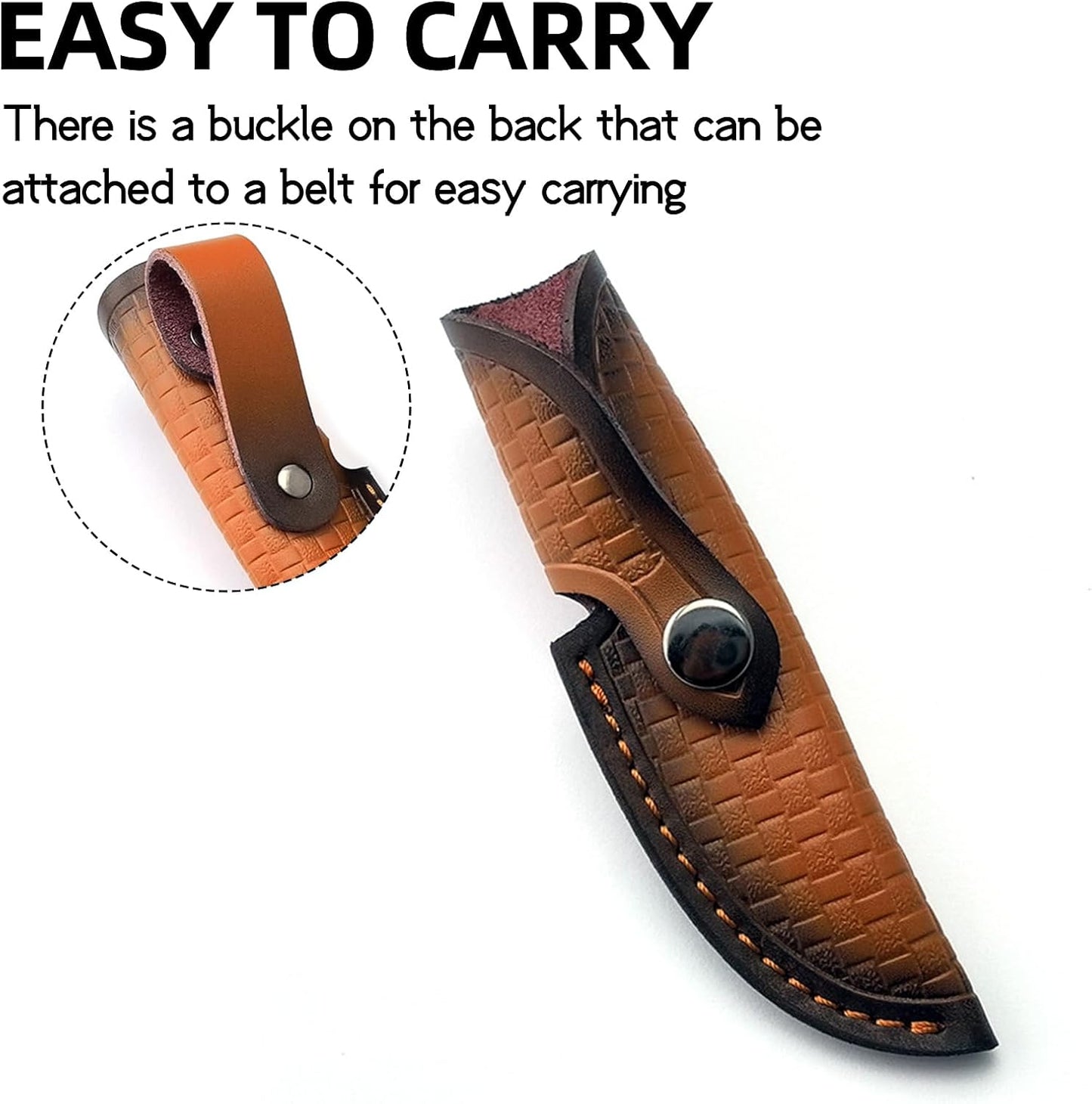 Funda cuero cuchillo fija caza lazo cinturón EDC camping