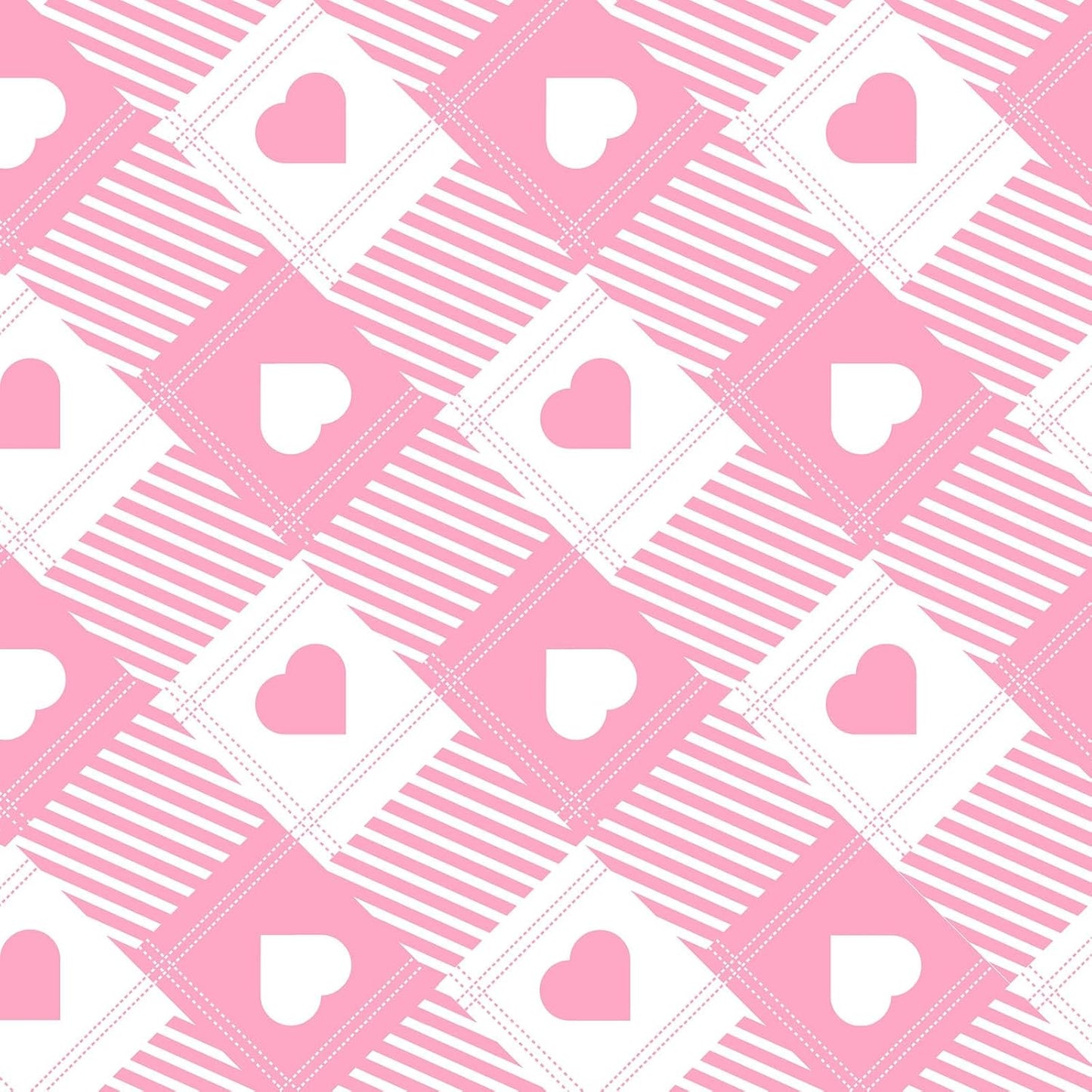 Papel tapiz a cuadros rosa y blanco 17.3x78.7pulg