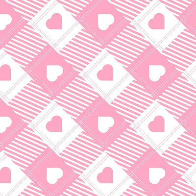 Papel tapiz a cuadros rosa y blanco 17.3x78.7pulg