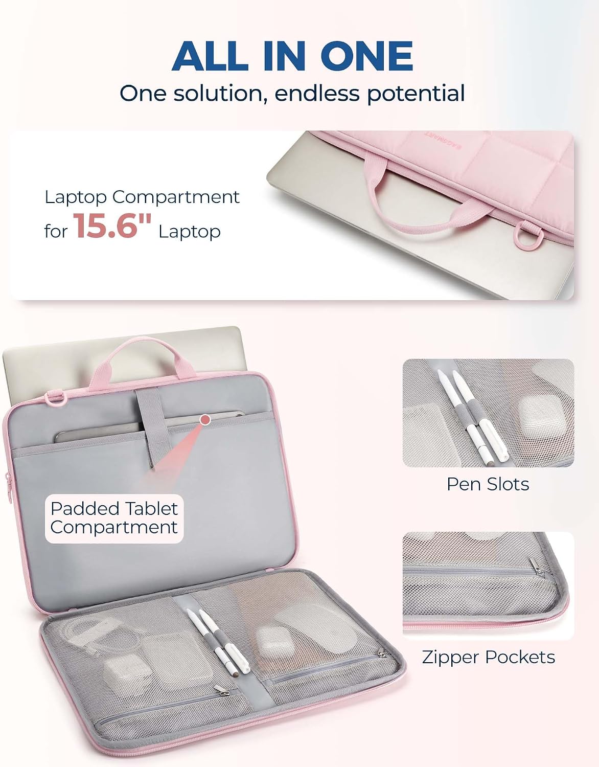 Funda laptop asa para mujer 15-15.6pulg marrón café