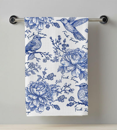 Toalla de cocina chinoiserie anti Trump con diseño liberal para decoración del hogar
