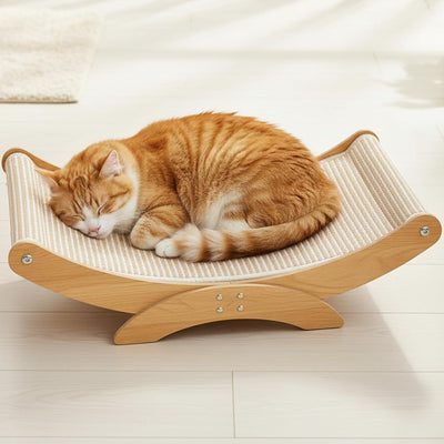 Cama rascador grande para gatos de interior y sofá madera sisal