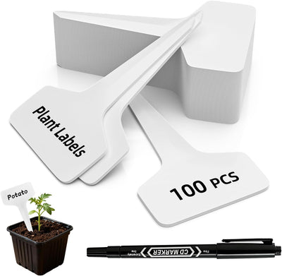 100 Etiquetas Jardín 4pulg Impermeables Tipo T