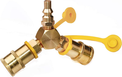 Adaptador Y propano 1/4pulg para RV conexión rápida