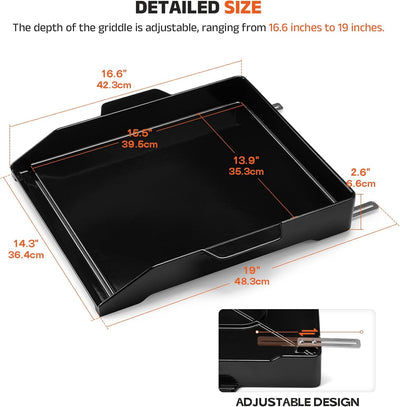 Plancha barbacoa hierro fundido esmaltado ajustable 19pulg