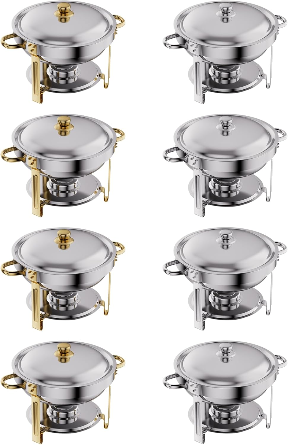 Set 8 Pzas Chafer Acero Inox 6qt Oro Plata