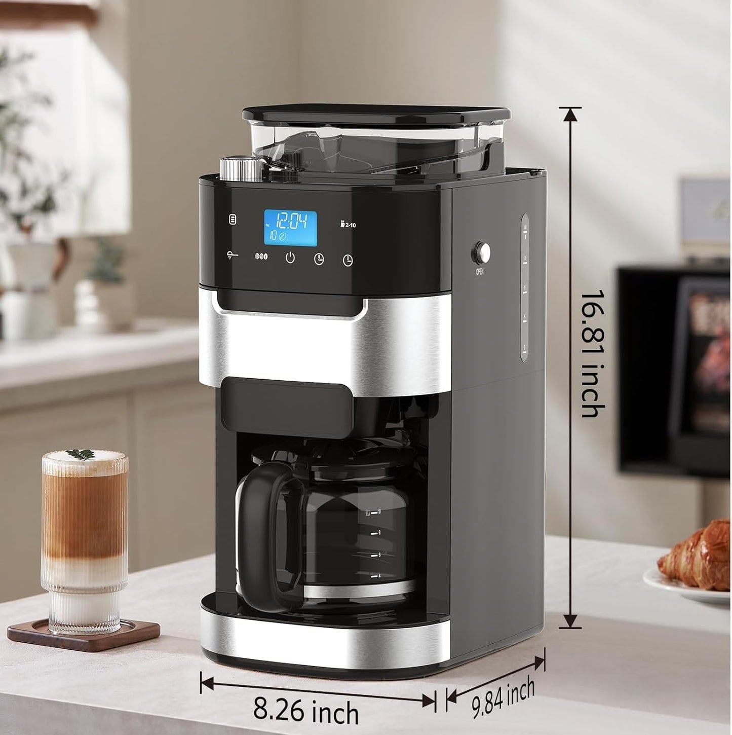 Cafetera goteo 10 tazas molinillo integrado programable