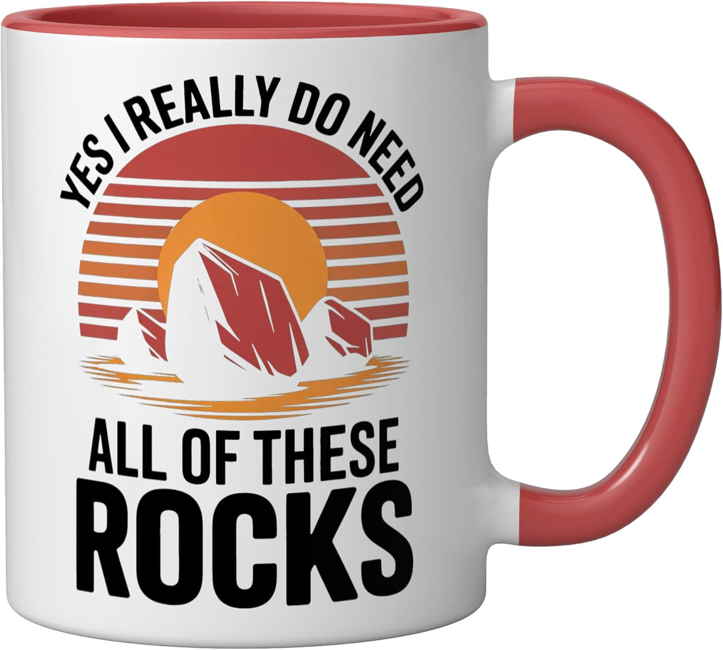 Taza Cerámica con Rocas Roja/Blanca