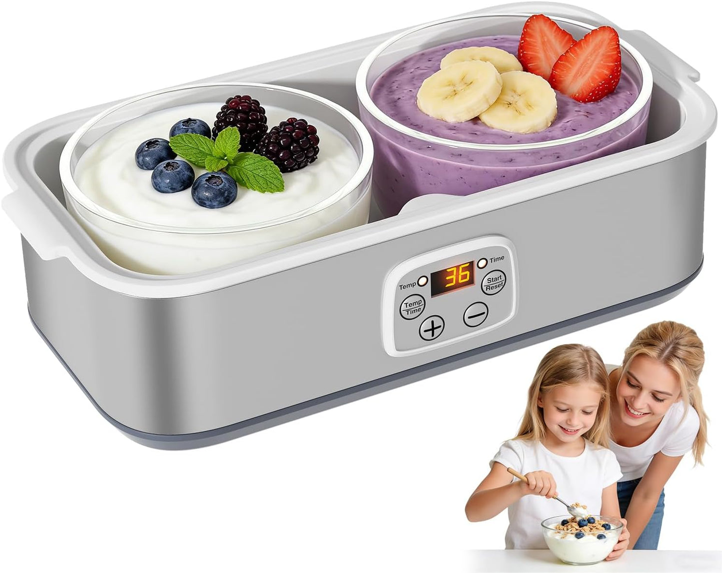 Yogurt maker HOPERAN con control de tiempo y temperatura para griego casero