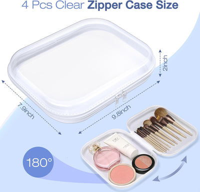 Estuche transparente con 4 bolsas organizadoras viaje