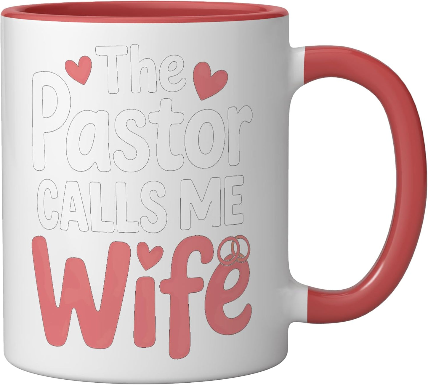 Taza Cerámica para Mujer Pastora Roja/Blanca