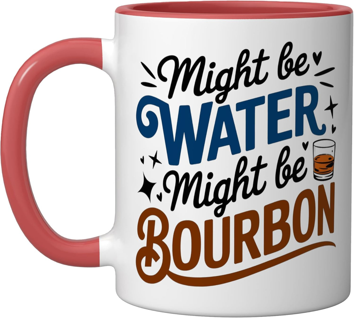 Taza cerámica para bourbon divertida roja/blanca