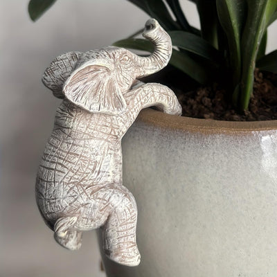 Figura elefante resina colgante soporte maceta jardín