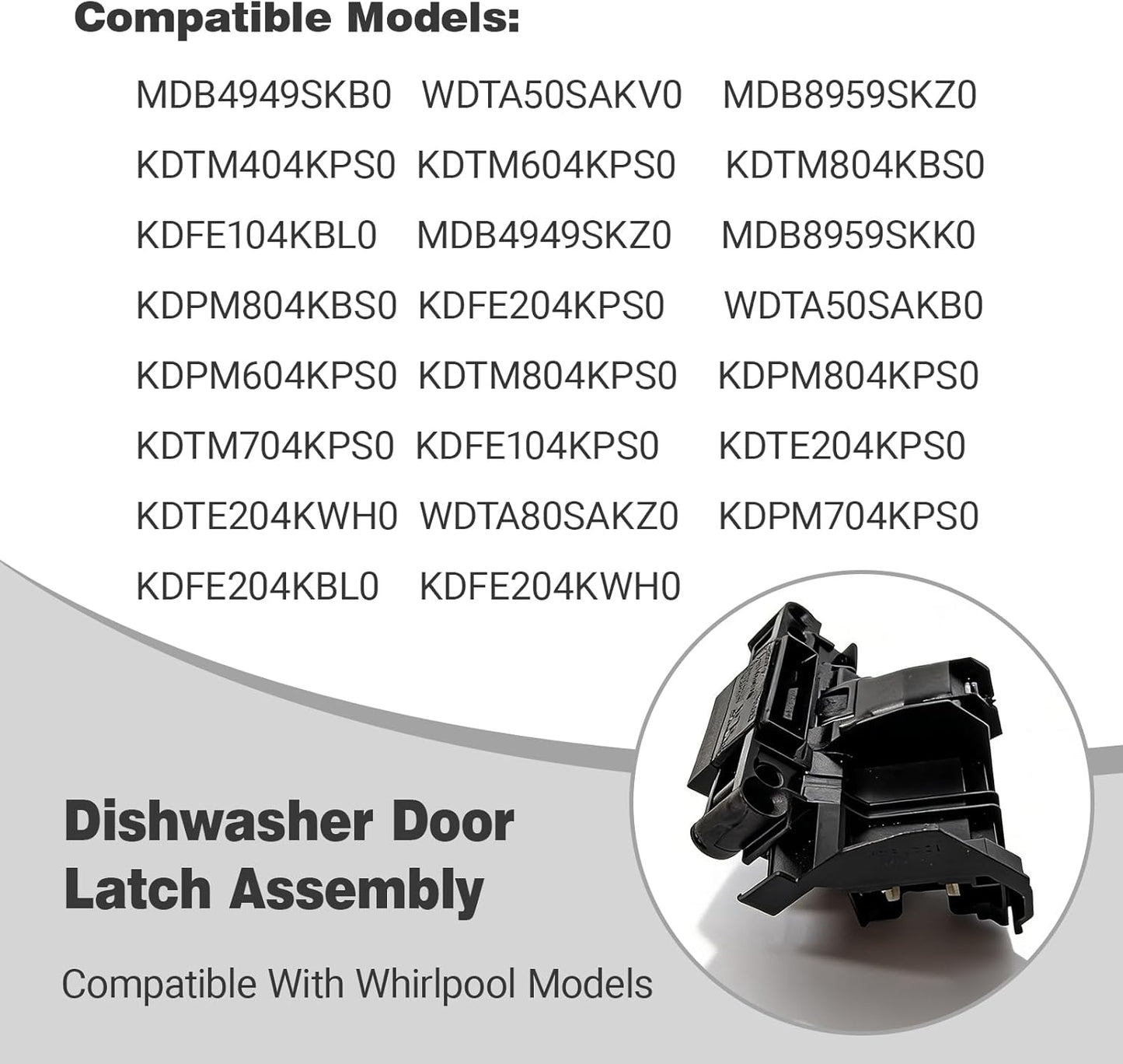 Conjunto pestillo puerta lavavajillas comp Whirlp