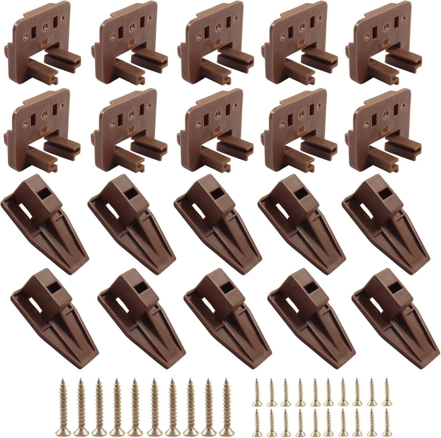 Set 10 Guías Plástico Marrón Repuesto Cajones Kenlin Rite Trak