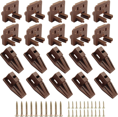 Set 10 Guías Plástico Marrón Repuesto Cajones Kenlin Rite Trak