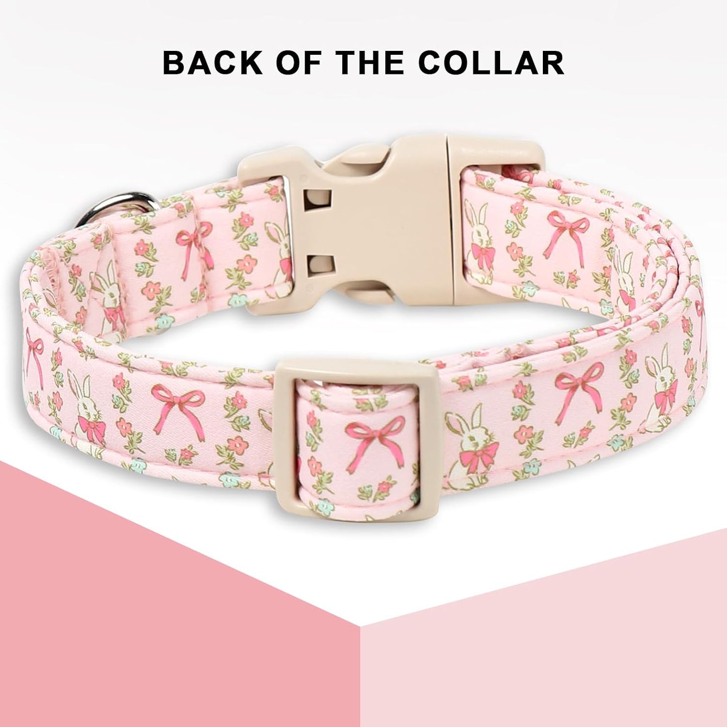 Collar perro Pascua conejo rosa hebilla plástico ajustable